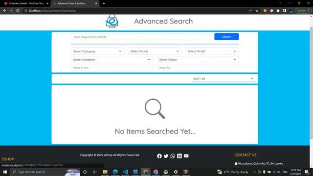 Program the advanced product searching process including pagination