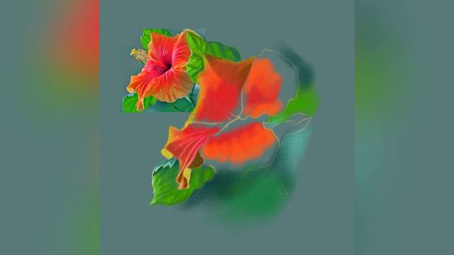 Цветок Гибискуса - цифровой рисунок. Художник Татьяна Устьянцева. смотреть онлайн