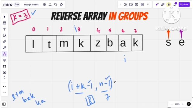 #Reverse array in #groups in Hindi | Cpp/Java | #gfgsdesheet | Simple Explanation