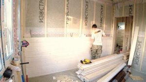 монтаж блокхауса в доме