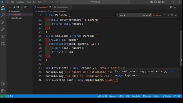 typescript herencia de clases