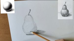Как нарисовать грушу карандашом. Мастер-класс // Short pencil drawing tutorial: pear