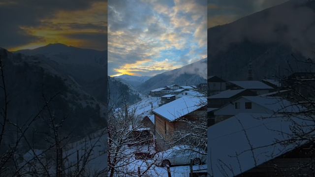 Дагестанское село на закате солнца...