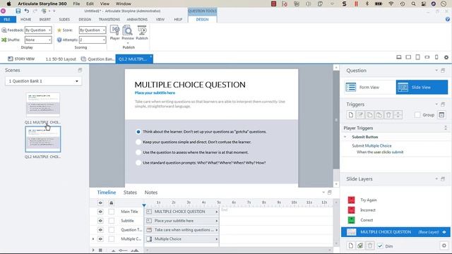 Working with Question Banks in Articulate Storyline