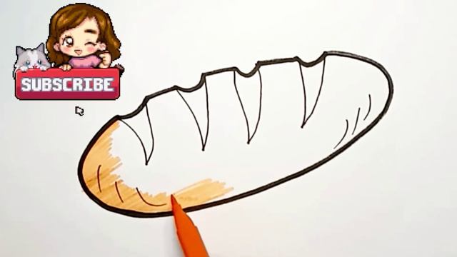 Bolalar uchun non rasm chizish/Drawing bread for children /Рисование хлеба для детей смотреть онлайн