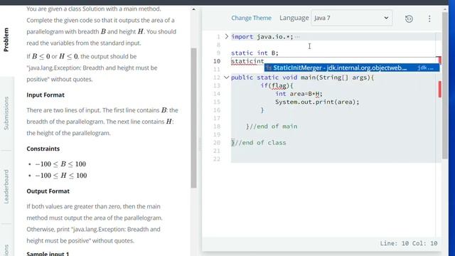 Static Initializer Block | Hackerrank Java Solutions #10