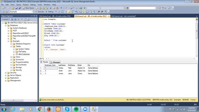 Inserting Rows into a table in SQL Server