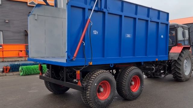 Полуприцеп ПТС-12. Открывание-закрывание борта с замком