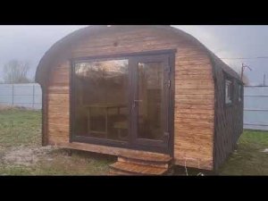 Баня Квадро Хаус 4х5.5 с панорамным остеклением