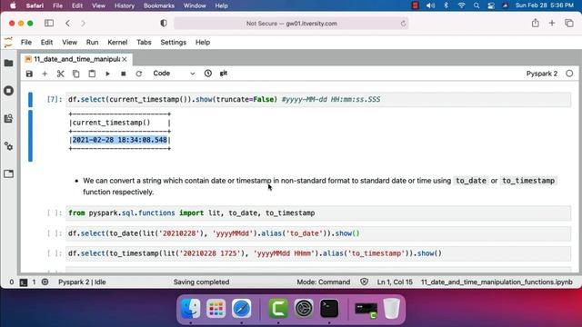 Apache Spark Python - Processing Column Data - Date and Time Manipulation Functions
