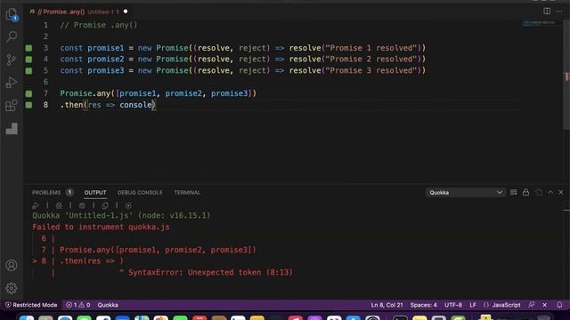 JavaScript Promises - Promise.any()