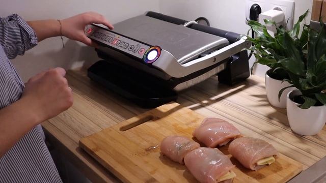 Куриные карманчики/рулетики на гриле Tefal Optigrill