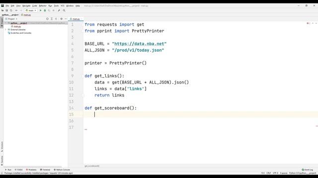Get NBA Scores - Python NBA API