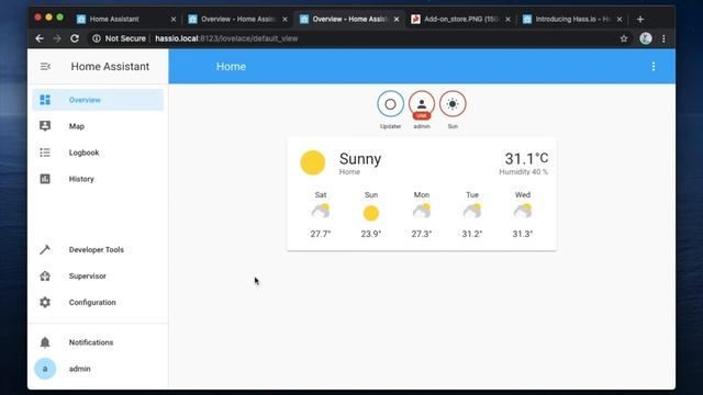 Пункт меню Supervisor в Home Assistant