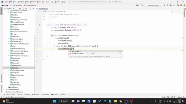 Java Program to find Second Largest Number in an Array смотреть онлайн