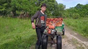 Как я проверял, на сколько проедит мотоблок на одном литре бензина и как я заехал в канаву