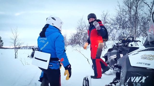 Поездка на снегоходах на первый рассвет после полярной ночи