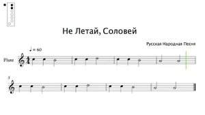 Не Летай, Соловей. Русская Народная Песня ноты для блок флейты (for block flute)