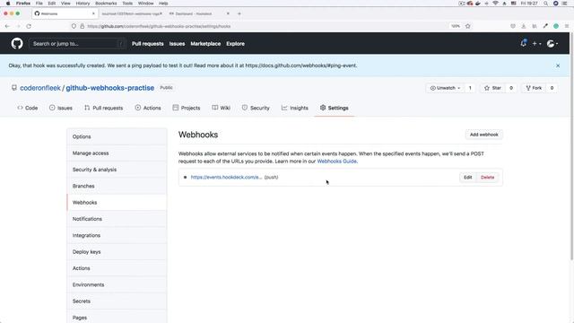 Tutorial for GitHub Webhooks