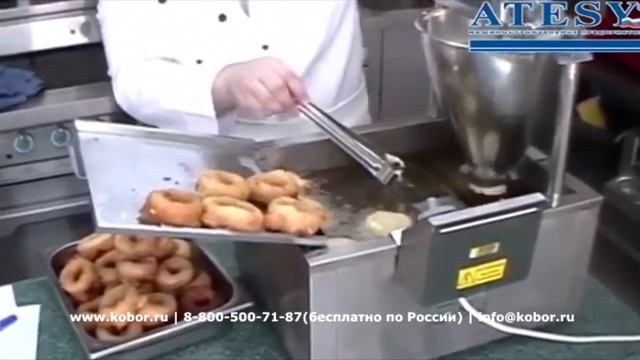 (Приготовление) Пончиковый аппарат ATESY Гольфстрим-1/1М-2 | Видео от Кобор