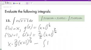 integrate x*sqrt(x+1) dx using integration by parts