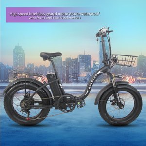 Электрический велосипед 20 дюймов Складной 4.0 Fat Tire Ebike 48V1000W Электрический велосипед 250W