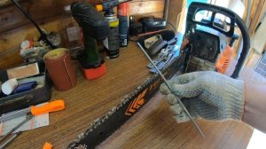 Быстрый способ заточки цепи для бензопилы в домашних условиях #ДомОгород