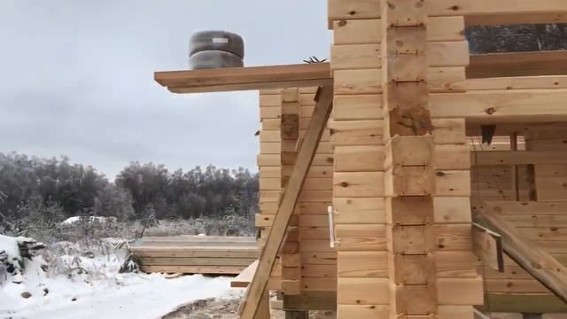 Дом с баней внутри. В лесах Владимирской области. Профилированный брус