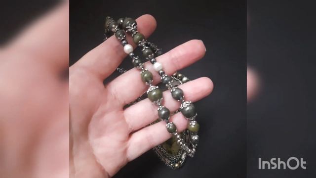 Кулон из натуральных камней и бисера смотреть онлайн