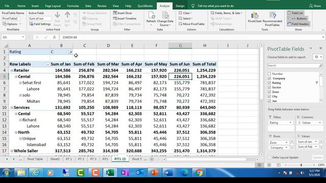 Excel Tutorial Lecture 36, Pivot Table - Customize