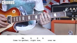 Come Together - The Beatles - Guitar Tutorial with tabs, strum, lyrics, full play-along