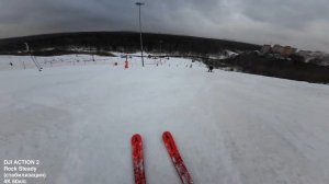 Тест DJI ACTION 2 на горных лыжах! Как снимает dji action 2 в пасмурную погоду. Dji action 2 отзывы