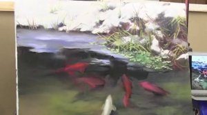 НОВЫЕ ВИДЕОУРОКИ! Художник Игорь Сахаров. Рисуем рыбок кои в прозрачной воде