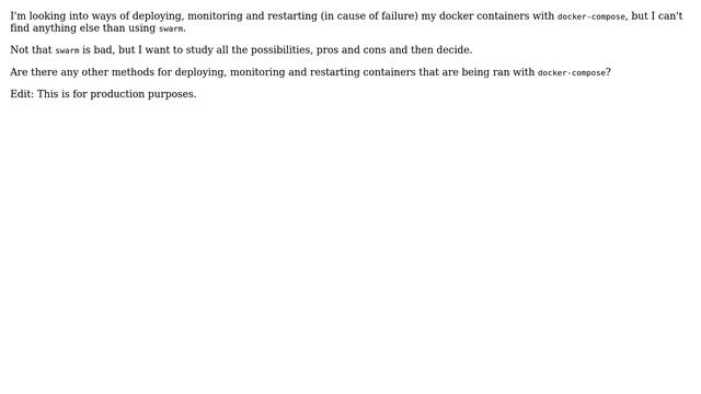 Monitoring and restarting docker container (docker-compose) смотреть онлайн