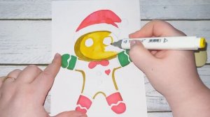 Как нарисовать новогодний имбирный пряник. Рисунок к новому году. Рисуем вместе