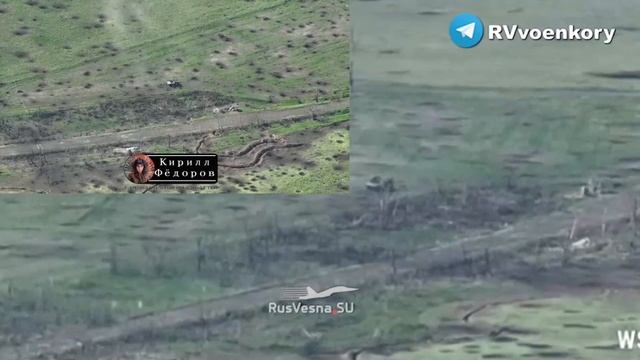 Атака ВСУ и попадание из РПГ по БМП-2 в районе пос. Сакко и Ванцетти, Артёмовское напр. 10.06.2023