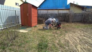 Вспахал 4 сотки мотокультиватором SunGarden T-35, но сначала пришлось отремонтировать его.