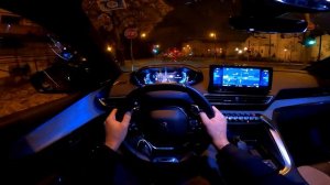 New Peugeot 3008 GT 2022 - night POV test drive PURE DRIVING (300 HP PHEV) Facelift