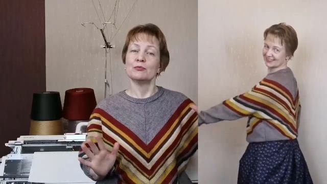Связала новый джемпер ? История создания полосатого джемпера ?О методе построения выкройки джемпера