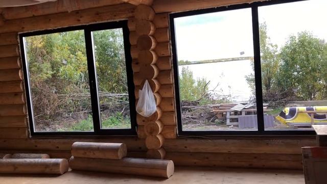 Внутренняя отделка в доме из оцилиндрованного бревна коп.Черемушки г. Сургут смотреть онлайн