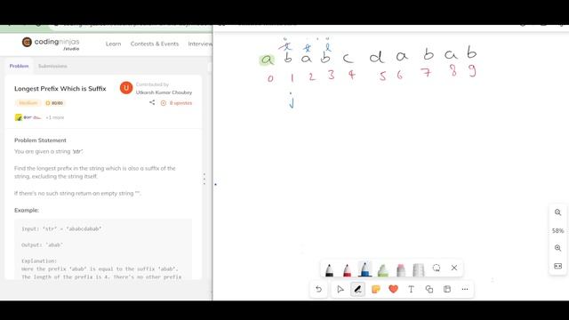 Longest Prefix Which is Suffix || POTD || CodingNinjas Studio