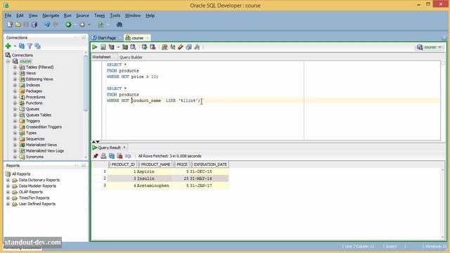 Learn Oracle SQL : Logical Operators (AND, OR, NOT)