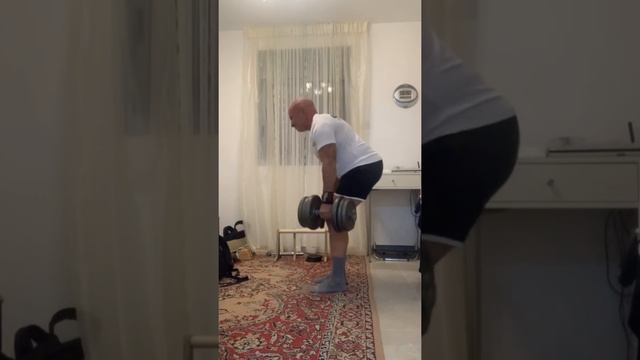 Dead lifts at home with 72 kg for lower back conditioning