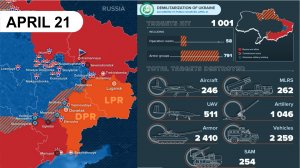 Карта боевых действий на Украине. 21 апреля MAP OF BATTLE ACTIONS IN UKRAINE [ 21 APRIL ]