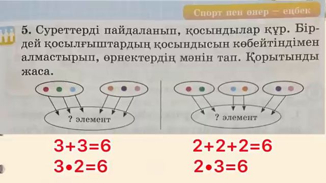 2-сынып Математика 72-сабақ Көбейту амалының компонеттері