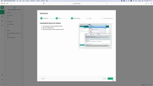 Подключение первого устройства к Blynk. Настройка ArduinoIDE