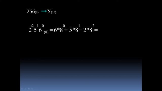 Перевод восьмеричных чисел в десятичные. смотреть онлайн