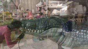 Изготовление объемной фигуры. Скульптура из стеклопластика Крокодил