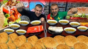 ШАУРМА БУРГЕР СУП КТО БЫСТРЕЕ СЪЕСТ ВСЮ ЕДУ ВЫИГРАЕТ ПРИЗ
