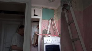 ремонт кухни и санузла. День второй. Монтаж гипсокартона. зашиваем проем между кухней и санузлом